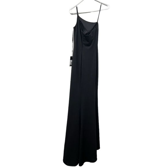 La Femme Women's Black One-Shoulder Formal Gown Size 0 Long Dress - Picture 6 of 6